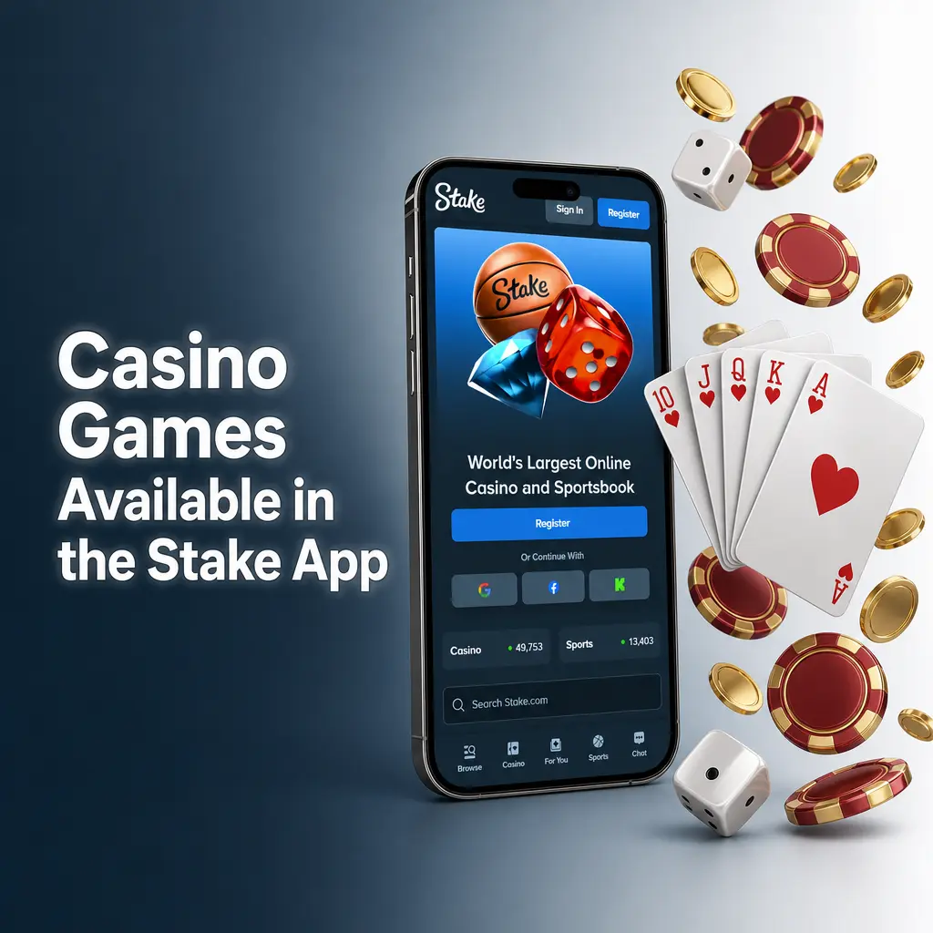 Casino games available in the Stake app