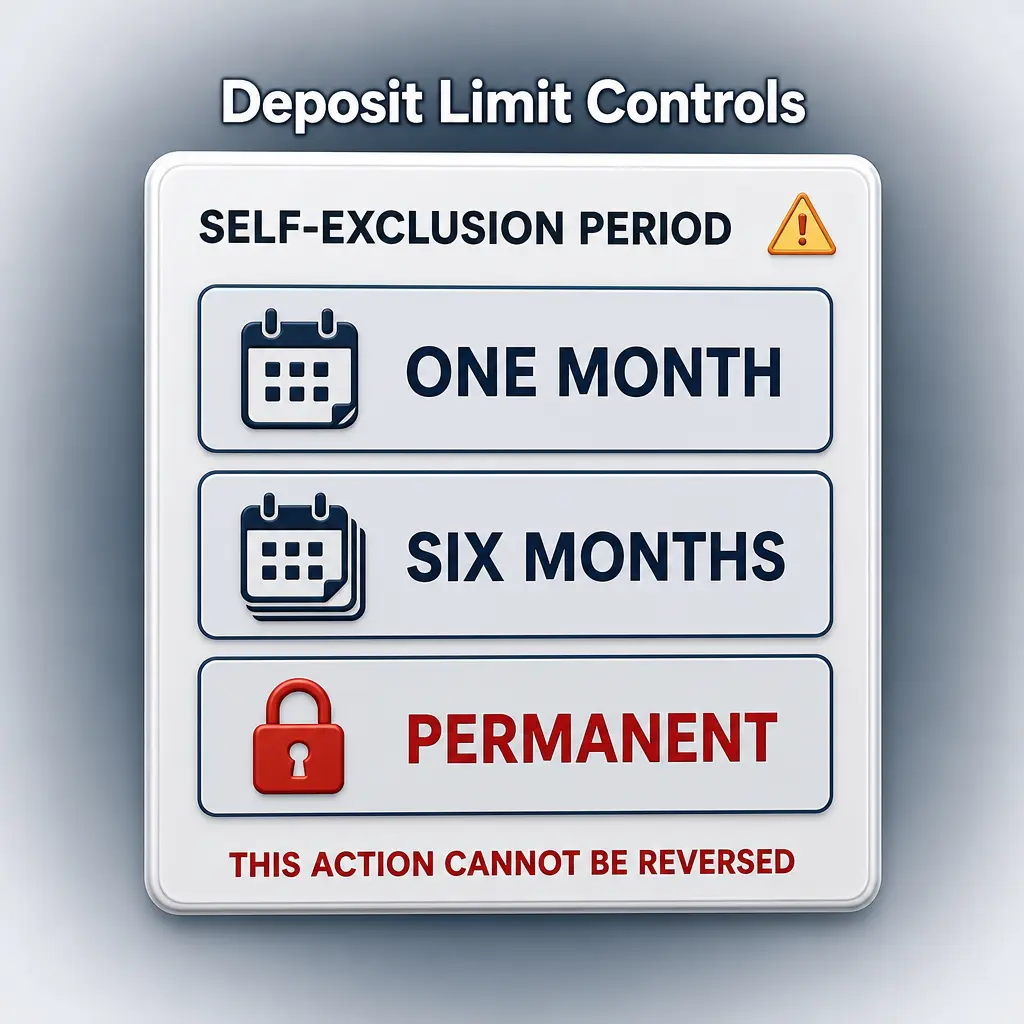 Stake deposit limit controls screen showing daily, weekly, monthly, and currency specific limits for responsible gambling