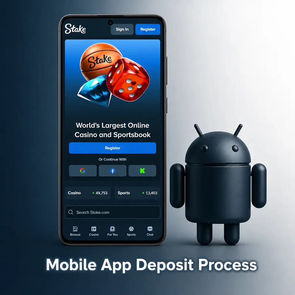 Step-by-step guide to depositing funds via the Stake mobile app on Android devices