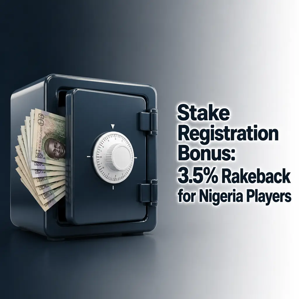 Stake registration bonus offering 3.5% rakeback for new Nigeria players on casino and sportsbook wagers