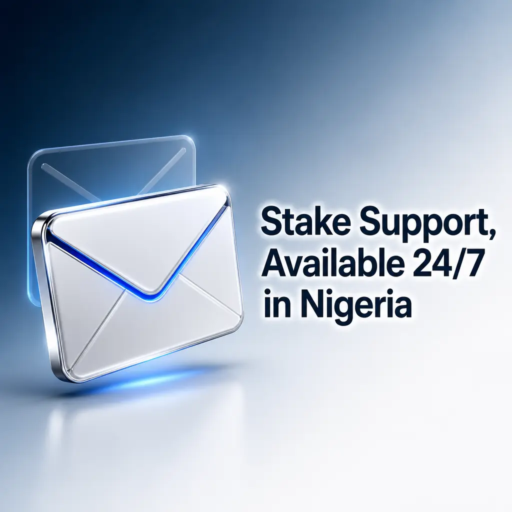 Stake 24/7 live chat support for Nigerian players, accessible from account dashboard for registration and payment help